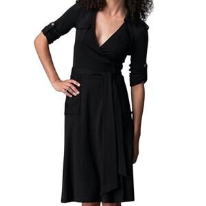 Diane Von Furstenberg Black Midi Dress